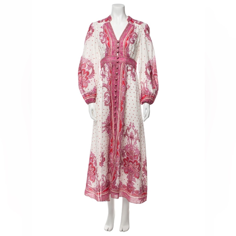 ZIMMERMANN - RARE White/Pink Linen Dress